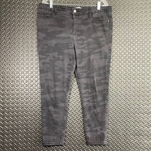 Social Standard by Sanctuary Gray Camo‎ Ankle Skinny Denim Jeans Women's Size 14 - Picture 1 of 8